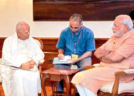prime minister modi with tna leader sambanthan