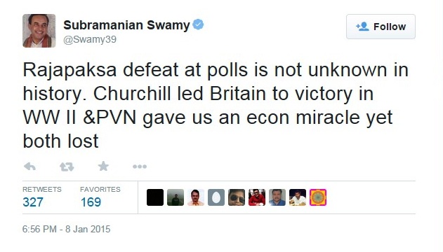 swamy twitter on rajapakse-1