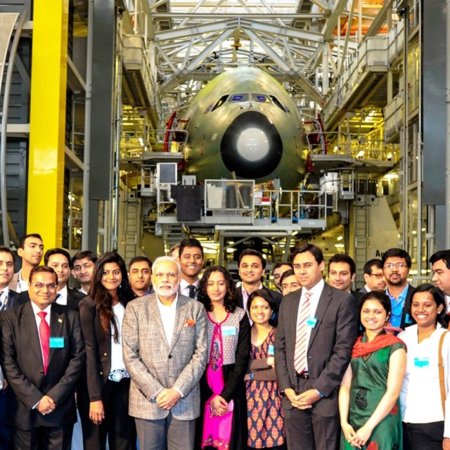 modiji in airbus factory