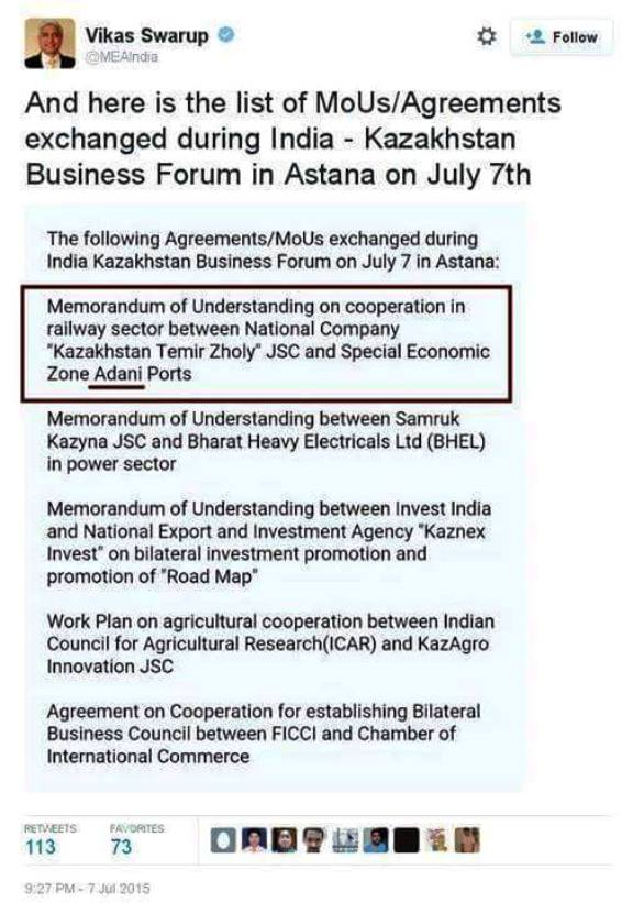 adani railways in kazakhstan   .....