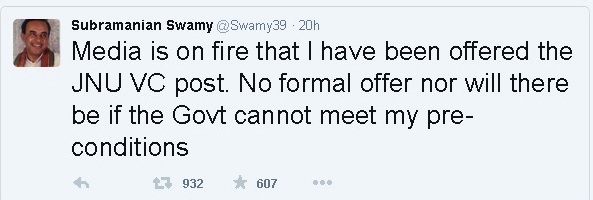 s.swamy twitter on jnu