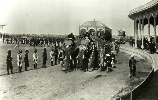 Delhi durbar of 1903 - 9 -elephant carriage of maharaja of Rewa