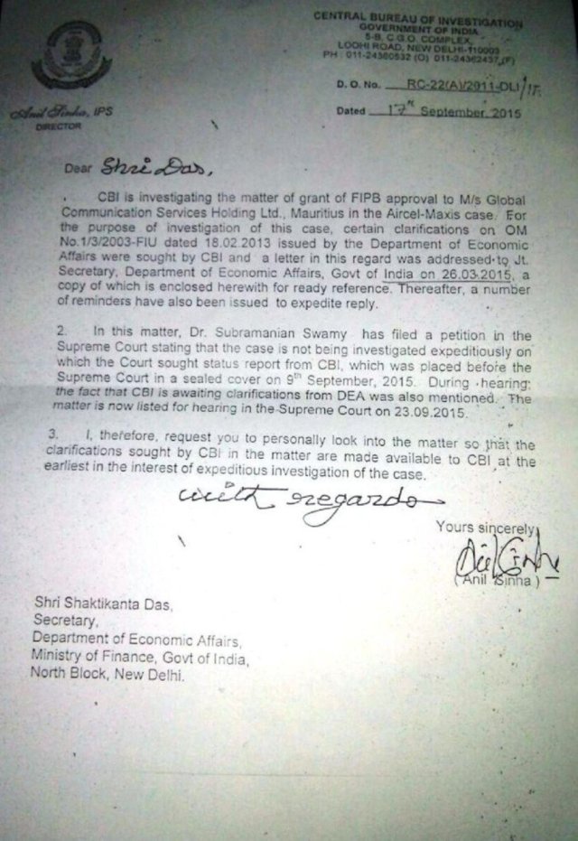 letter to shri SK das