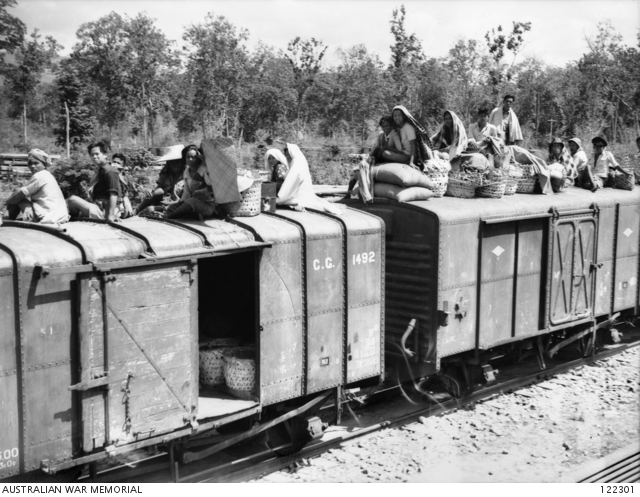 Trucks identical to these were used to transport prisoners of war (POWs) from Singapore to Thailand for the construction of the railway